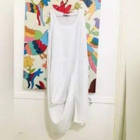 White Linen Dress Discounted Shipping - Picture 1 of 6
